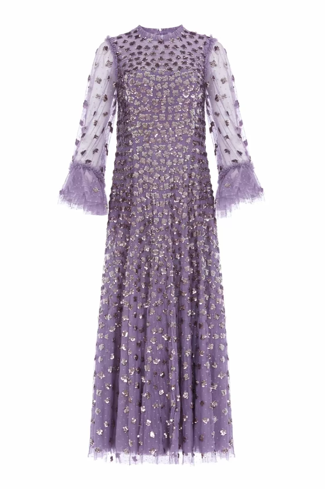 Needle & Thread Mamusia I Ja | Plus Size-Glisten Long Sleeve Ankle Gown Purple