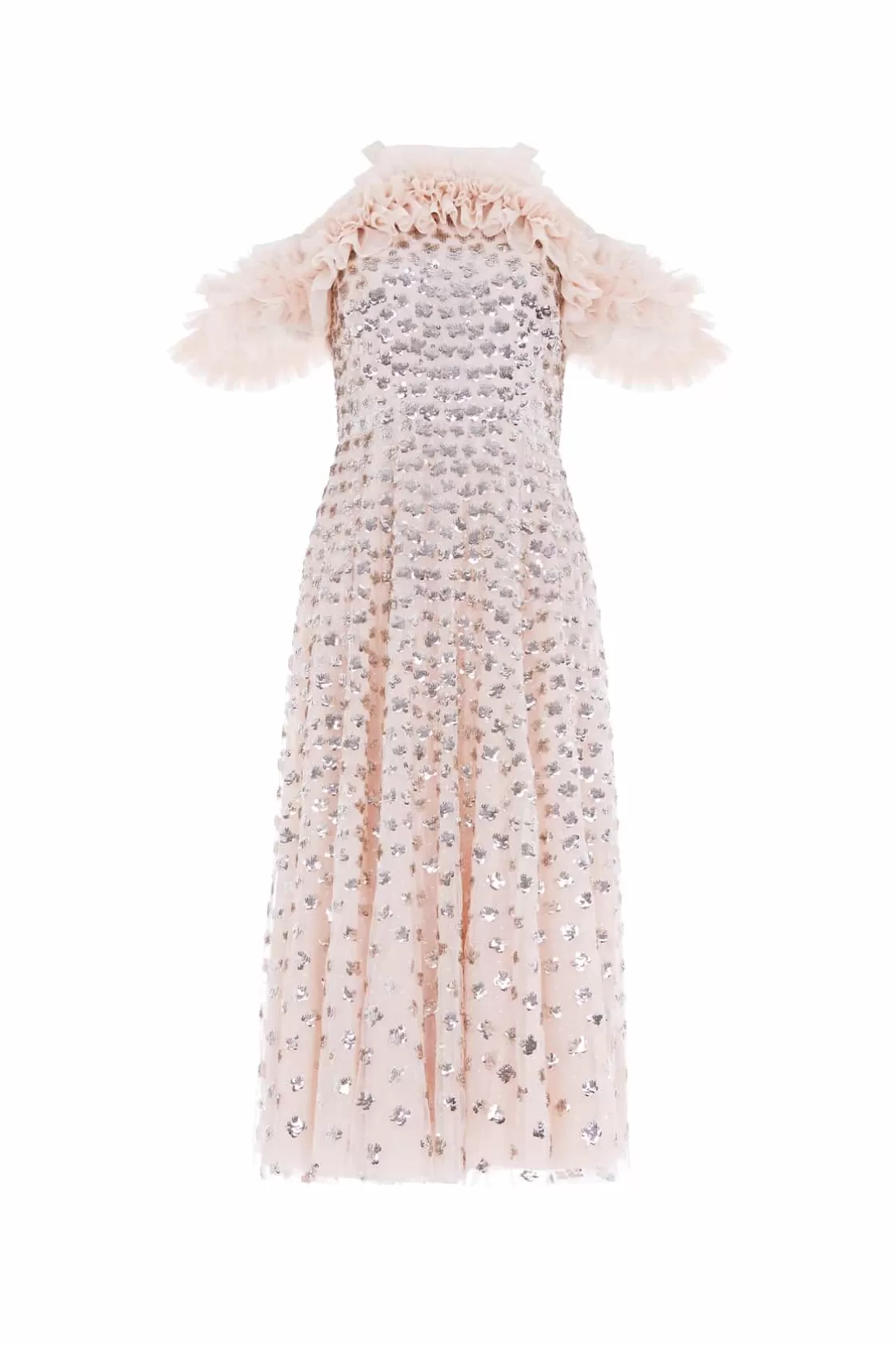 Needle & Thread Mamusia I Ja | Plus Size-Glisten Off-Shoulder Ballerina Dress Beige